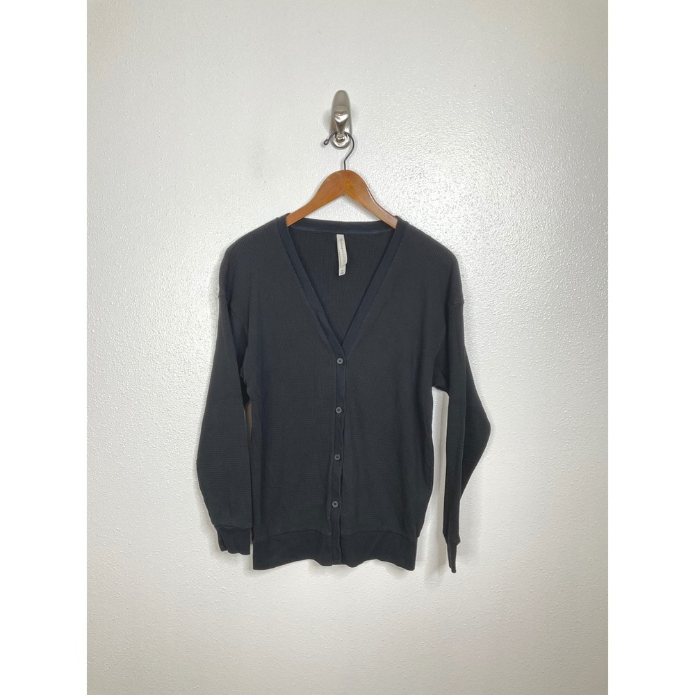 The Group by‎ Babaton Black Waffle Knit V-Neck Button Front Cardigan XS
